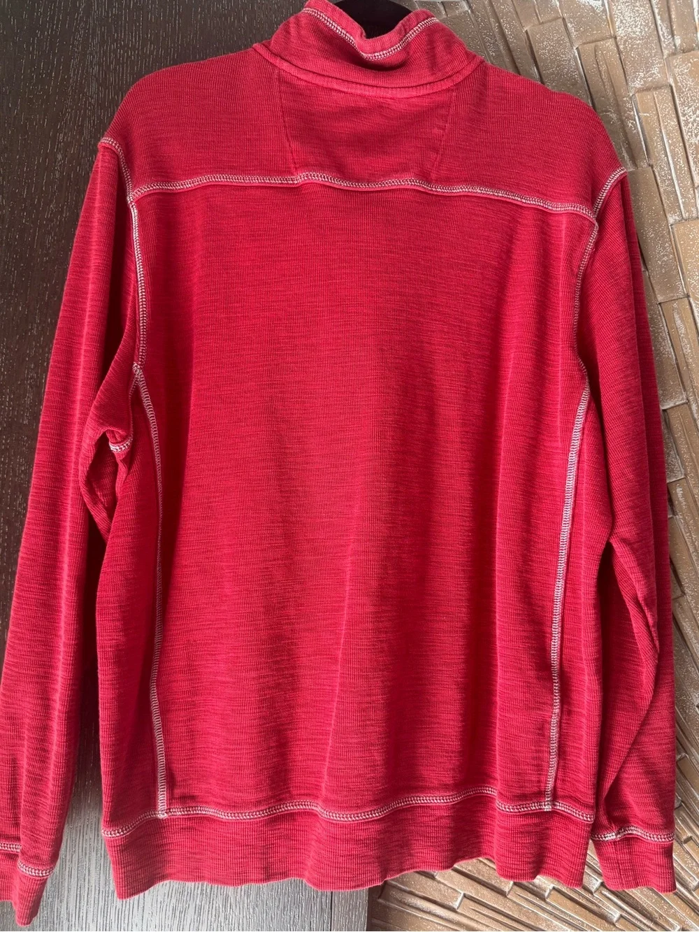 Tommy Bahama Red Quarter-Zip Pullover Sweater